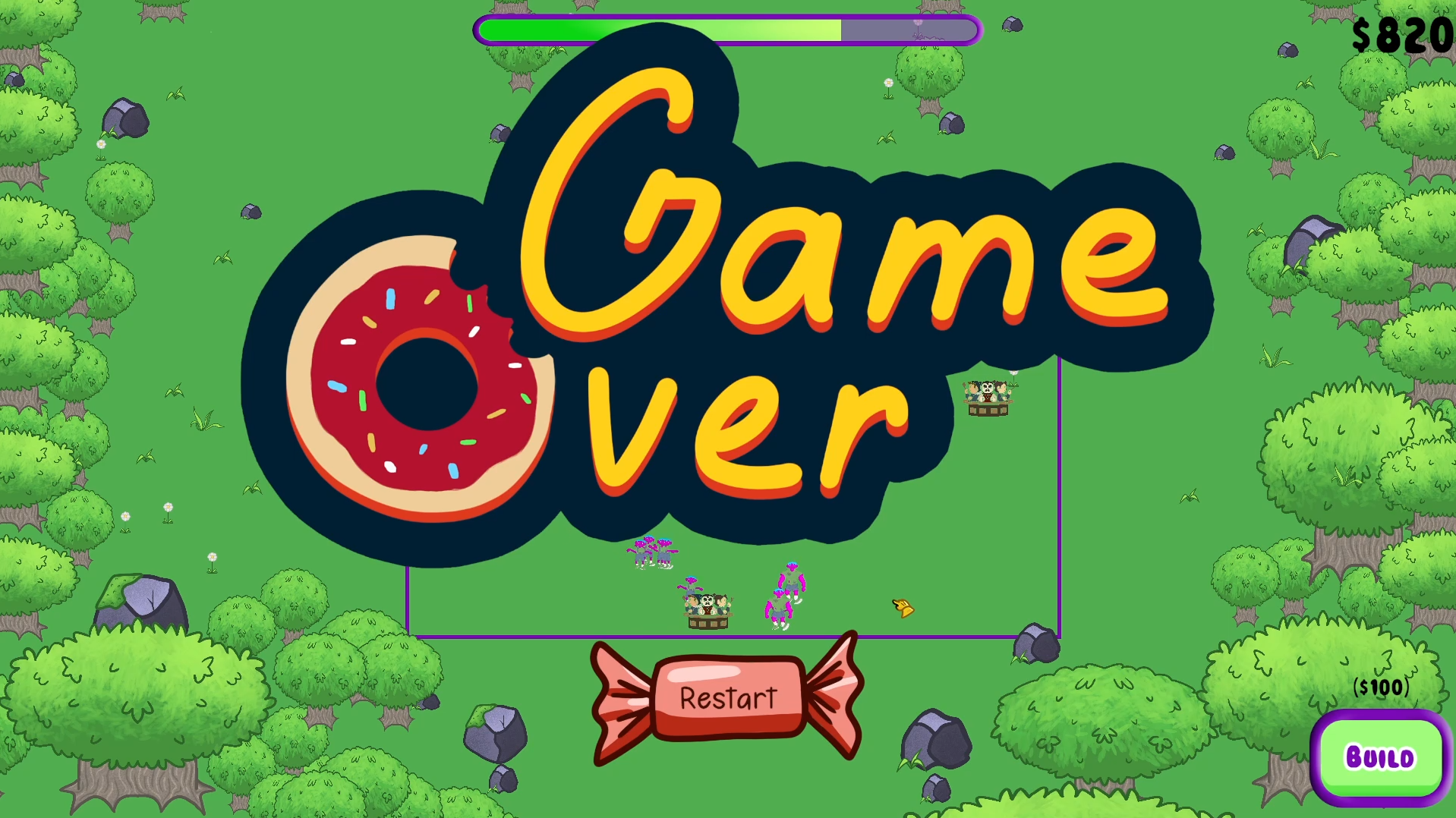 Sugar Freedom Game Over Screen